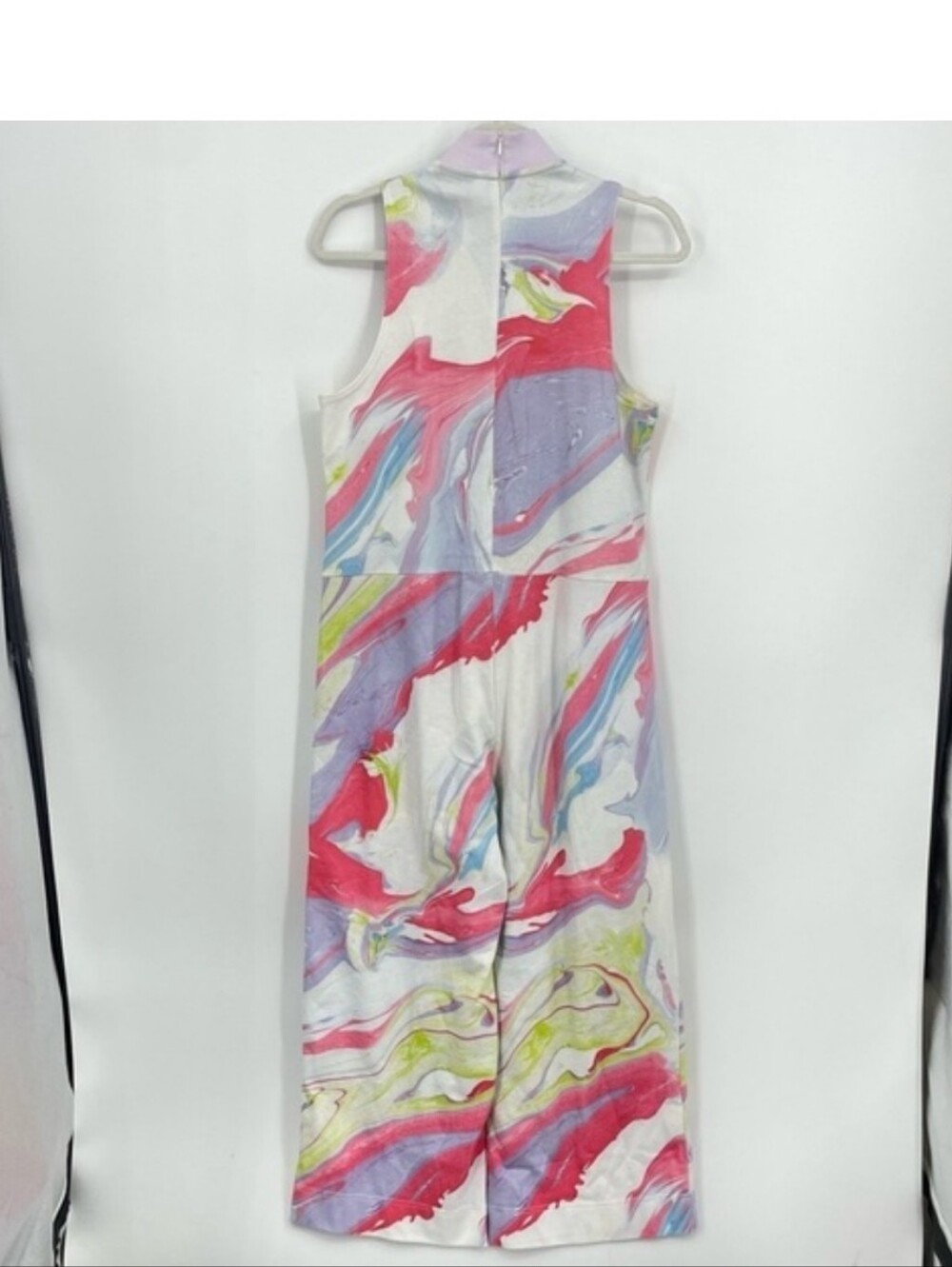 NIKE Women's Marble-Print Wide-Leg Jumpsuit - Pink Multi - Picture 5 of 9